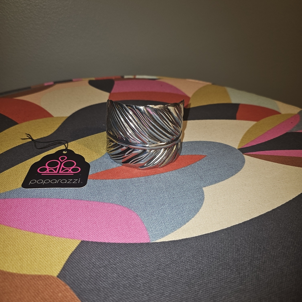 Paparazzi Silver Leaf Cuff Bracelet